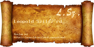 Leopold Szilárd névjegykártya