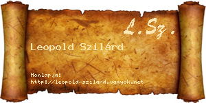Leopold Szilárd névjegykártya