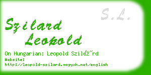 szilard leopold business card